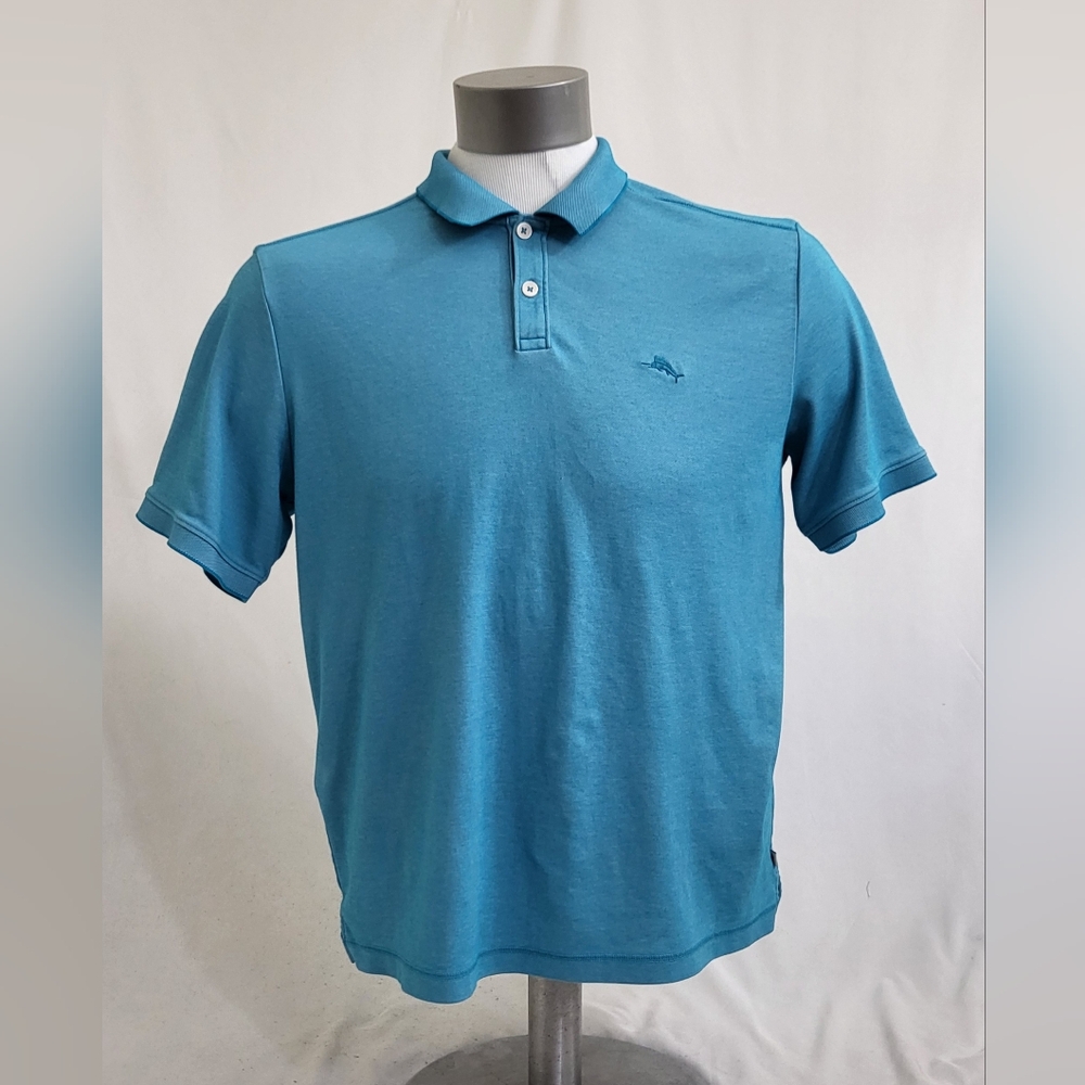Tommy Bahama Shirt Mens XLarge Polo Blue Golf Short Sleeve Casual *Flaw*